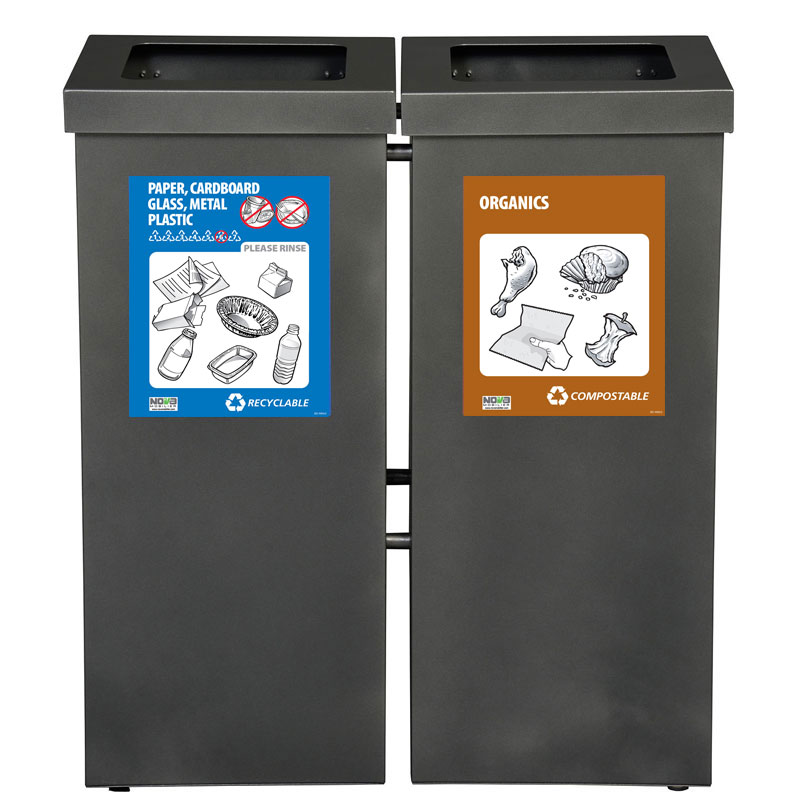 2-Stream MODULO Waste or Recycling Receptacle NOVA90-2