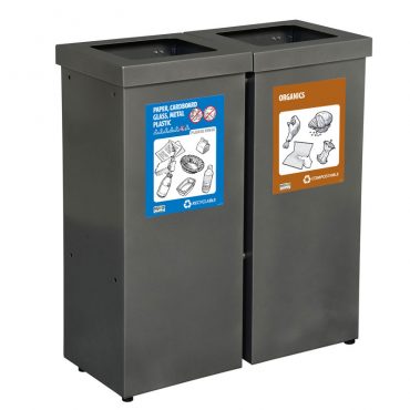 2-Stream MODULO Waste or Recycling Receptacle NOVA90-2