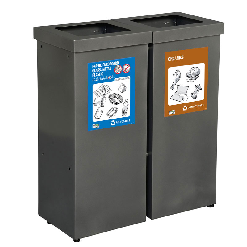 2-Stream MODULO Waste or Recycling Receptacle NOVA90-2