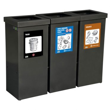 3-Stream MODULO Waste or Recycling Receptacle NOVA90-3